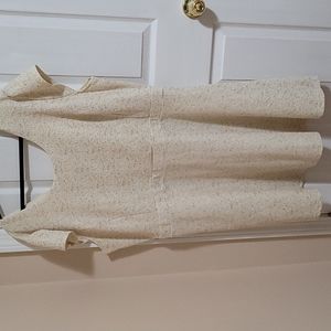 Cream-metallic party dress. 3x.